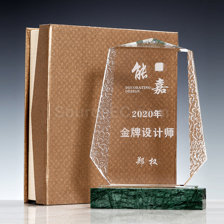 礼品订购创意大理石水晶座广告