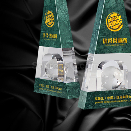 礼品订购创意大理石水晶座广告