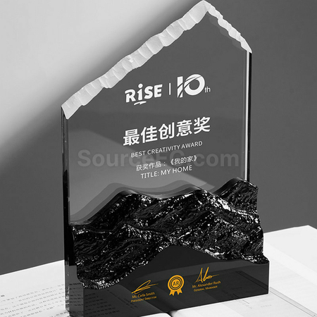礼品订购创意大理石水晶座广告