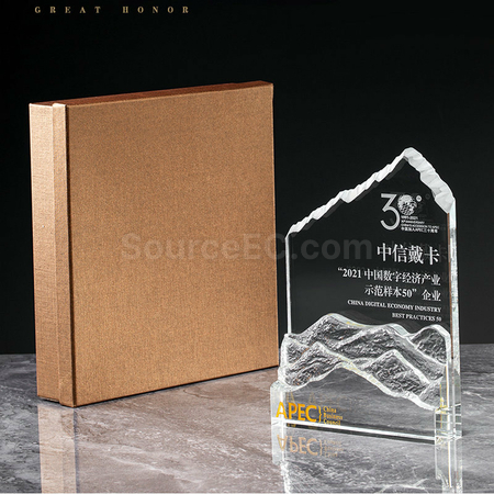 礼品订购创意大理石水晶座广告