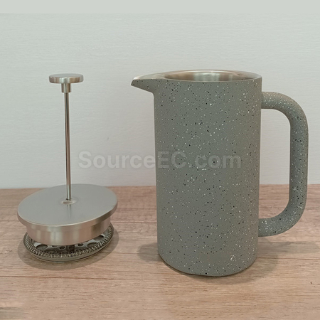 礼品订购304双层隔热法压咖啡壶广告