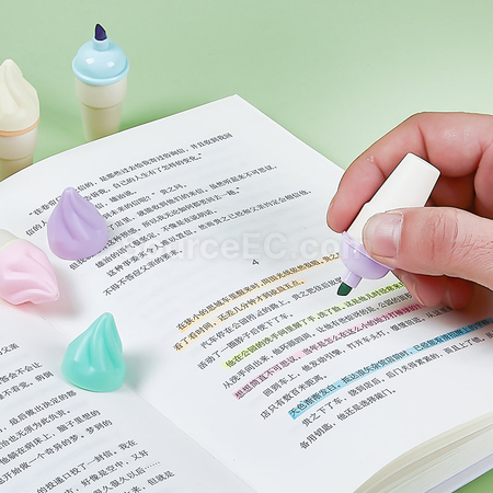 礼品订购甜筒造型荧光笔广告