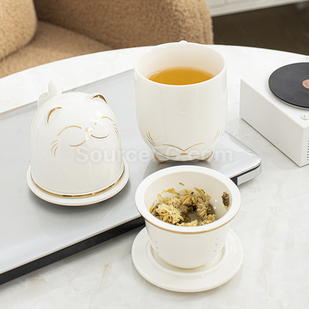 礼品订购招财猫泡茶杯广告