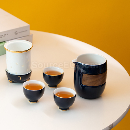 礼品订购招财猫泡茶杯套装广告