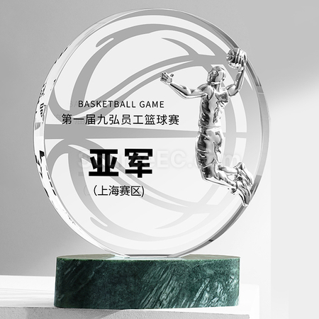礼品订购创意篮球水晶奖杯广告