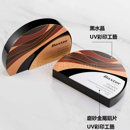 礼品订购金属黑水晶座广告