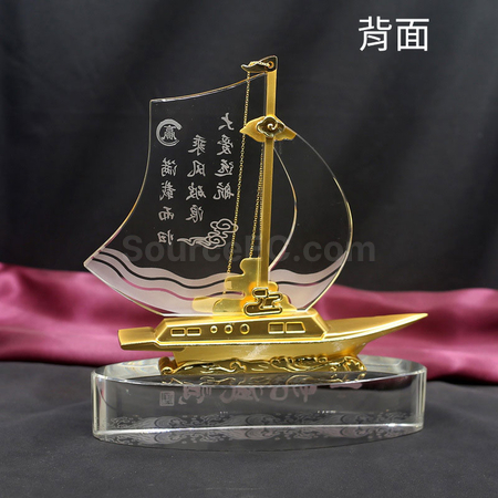 礼品订购水晶帆船广告