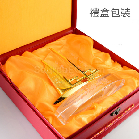 礼品订购水晶帆船广告