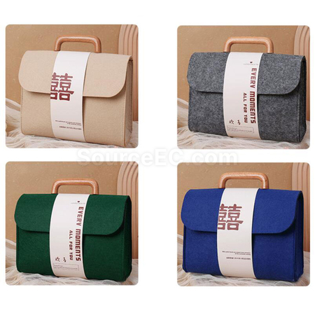 礼品订购木柄毛毡包广告