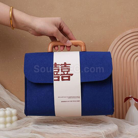 礼品订购木柄毛毡包广告