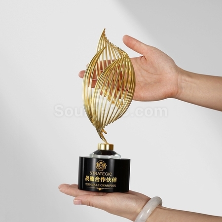 礼品订购金属水晶奖座广告