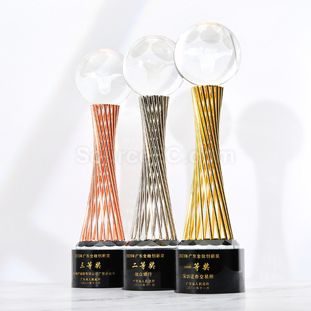 礼品订购创意金属水晶座广告