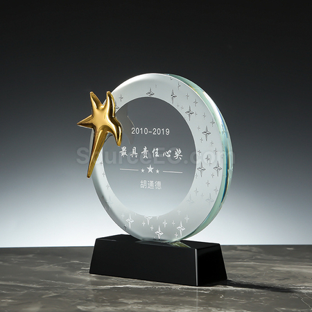 礼品订购创意金属水晶座广告