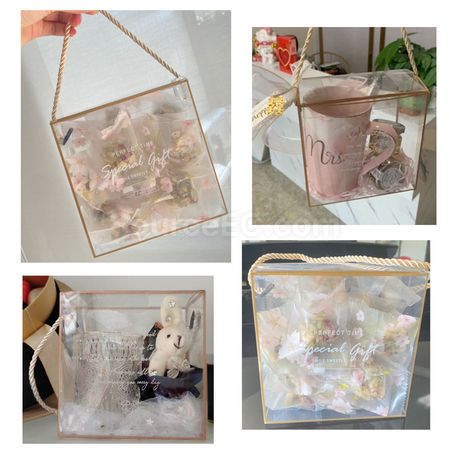 礼品订购透明手提礼品盒广告