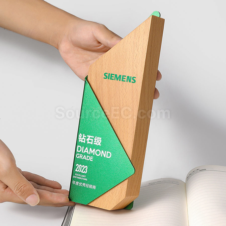 礼品订购木质金属奖座广告
