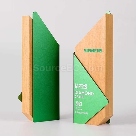 礼品订购木质金属奖座广告