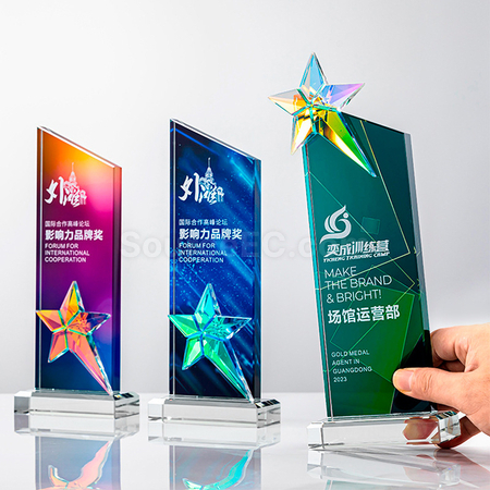 礼品订购炫彩水晶奖座广告