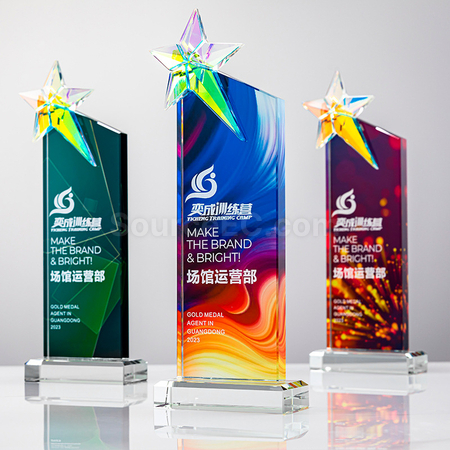 礼品订购炫彩水晶奖座广告