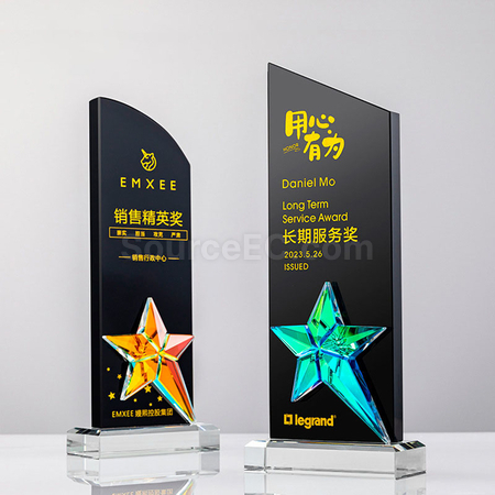 礼品订购炫彩水晶奖座广告