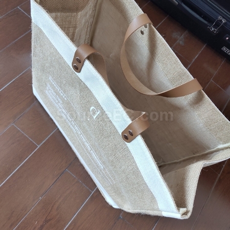 礼品订购棉麻拼接环保袋广告