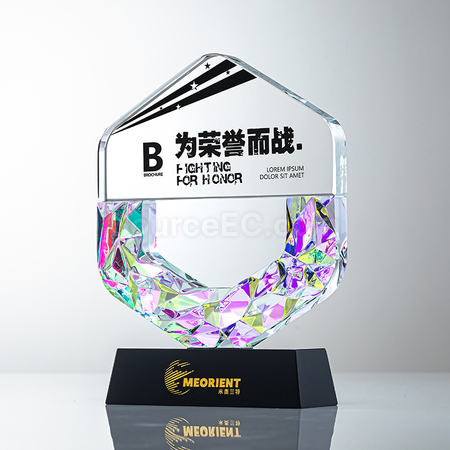 礼品订购炫彩水晶奖座广告