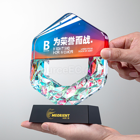 礼品订购炫彩水晶奖座广告