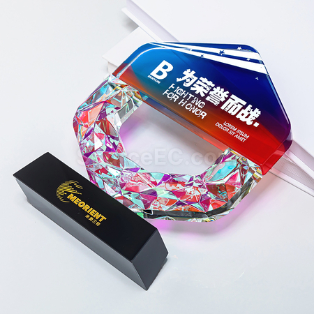 礼品订购炫彩水晶奖座广告