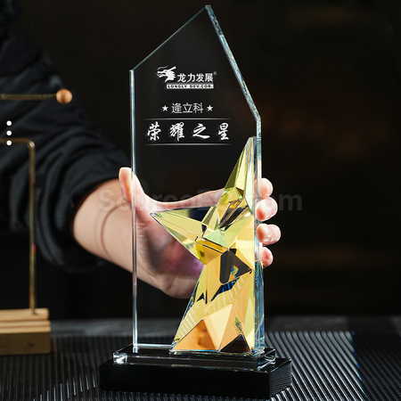 礼品订购炫彩水晶奖座广告