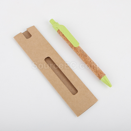 礼品订购小麦秸秆软木圆珠笔广告