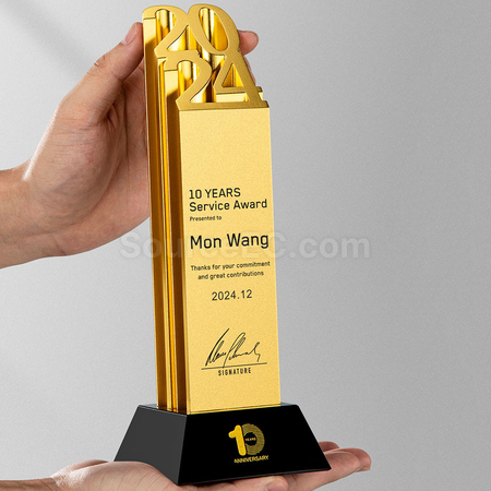 礼品订购水晶金属奖座广告