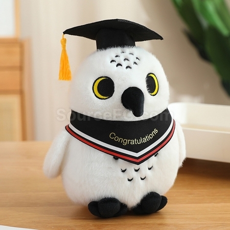 礼品订购毕业猫头鹰毛绒公仔广告