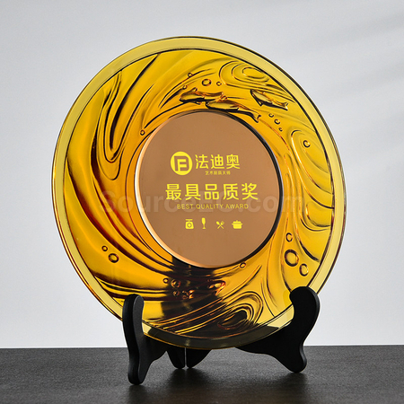 礼品订购琉璃奖杯广告