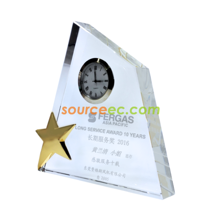 礼品订购恒久时钟水晶奖座广告