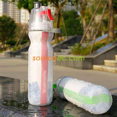 礼品订购500ML喷水运动水樽广告