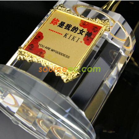礼品订购金属水晶座广告