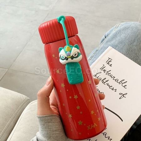 礼品订购好运来幸运狮子保温杯广告