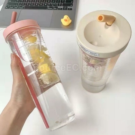 礼品订购独立水果茶仓过滤饮管大容量水杯广告