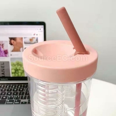 礼品订购独立水果茶仓过滤饮管大容量水杯广告