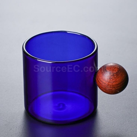 礼品订购彩色木柄玻璃杯广告