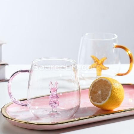 礼品订购3D立体小动植物玻璃水杯广告