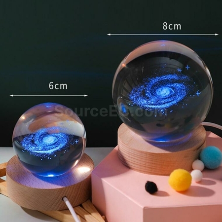 礼品订购3D内雕USB七彩水晶球灯广告