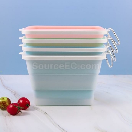 礼品订购矽胶折叠荷包式饭盒广告