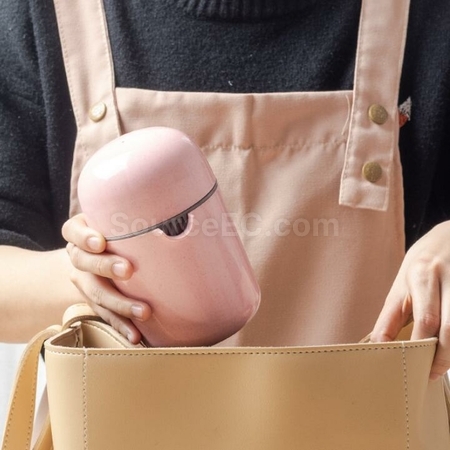 礼品订购小麦秸秆手动便携榨汁杯广告