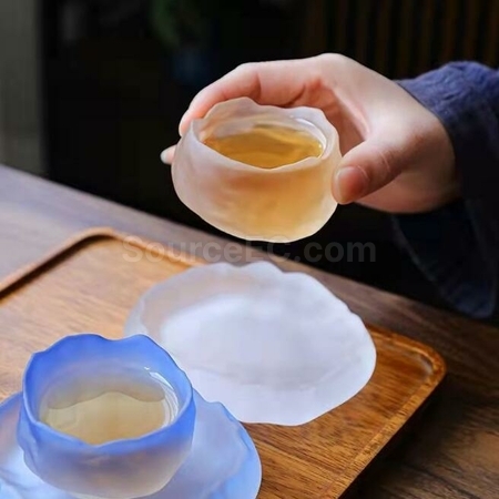 礼品订购磨砂琉璃初雪茶杯广告