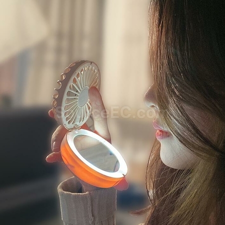 礼品订购二合一USB充电LED补光灯小风扇广告