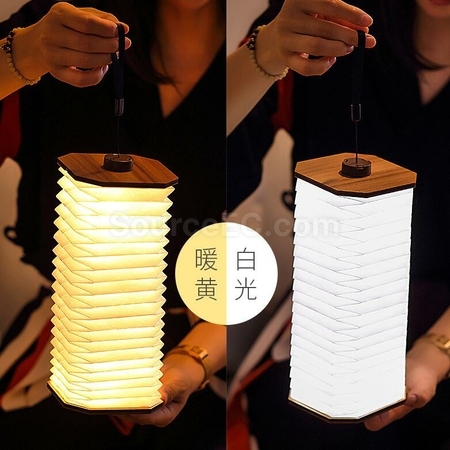 礼品订购充电木质风琴LED灯广告