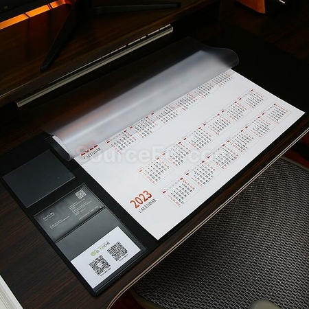 礼品订购PU仿皮双层收纳办公桌垫广告
