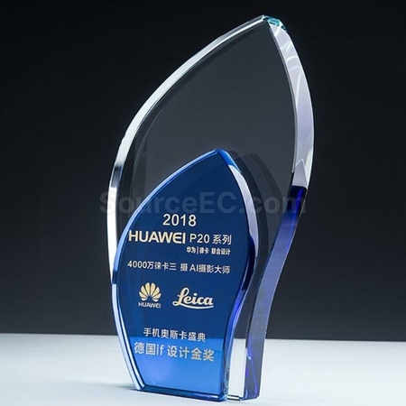 礼品订购双色水晶奖座广告