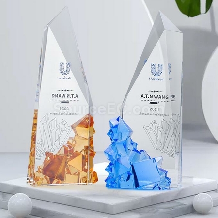礼品订购尖峰时刻琉璃水晶奖座广告