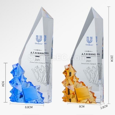 礼品订购尖峰时刻琉璃水晶奖座广告